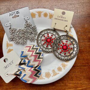 Trio of Statement Dangle Earrings